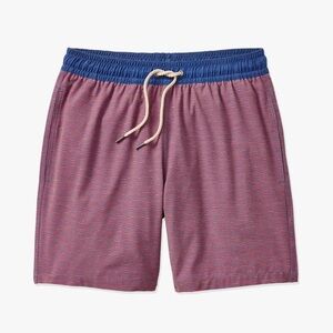Fair Harbor Bayberry Swim Trunks in Color Red Waves Size L Beach Vacation Pool